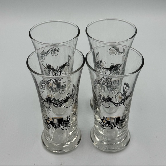 Vintage Libbey Curio Stagecoach & Buggy Cocktail Glasses Set of 10 - Picture 6 of 8